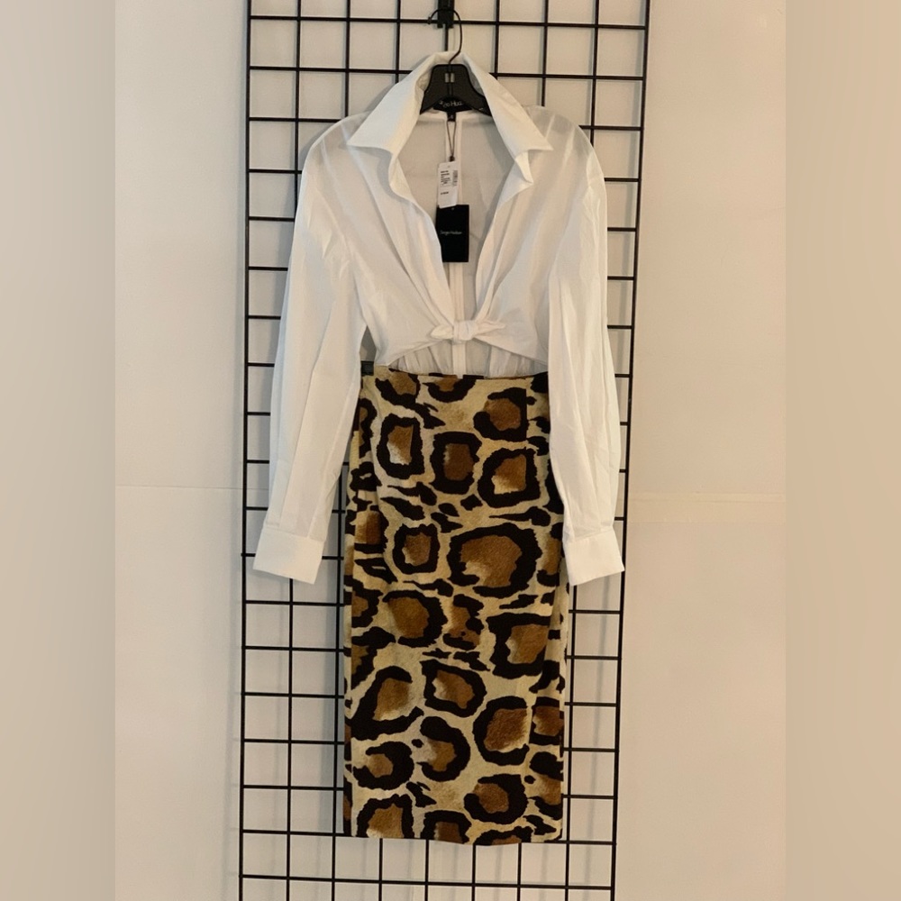 Sergio Hudson Mix Media Tie Top Dress. - Picture 10 of 12